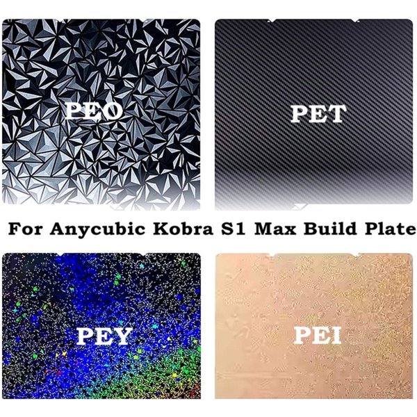Für Anycubic Kobra S1 Max Bauplatte PEI-Folie 360x369mm Strukturierte Kobra S1 Max Bauplatte Doppelseitige PEO PET Flexible Druckplatte