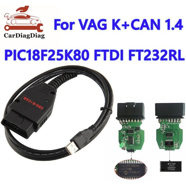 Outil de Diagnostic OBD2 pour VAG K + LilCommander 1.4, Câble pour Scanner VAG 1.4