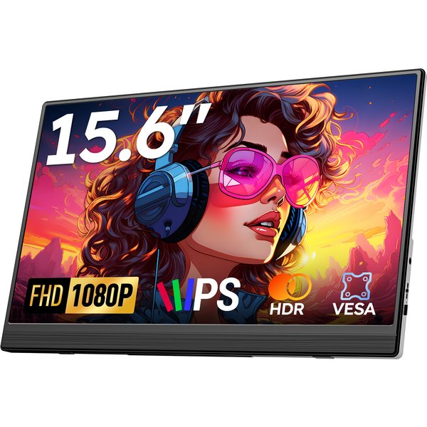 Dopesplay 15,6 Zoll tragbarer Monitor 1080P IPS externer Bildschirm-Erweiterungsmonitor für Laptop PS 4 5 Switch Gaming Reisemonitore