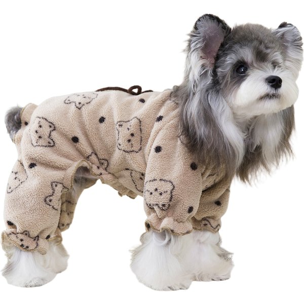 Ruffles Hundepyjama, Welpen-Onesie-Outfit, Verdickter Warmer Fleece-Jumpsuit, Winterkleidung für kleine Hunde