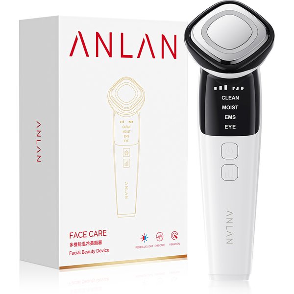 ANLAN Masseur facial EMS, lifting du visage, LED Photon, nettoyage en profondeur, élimination des rides, vibration thermique, appareil de beauté pour les soins de la peau