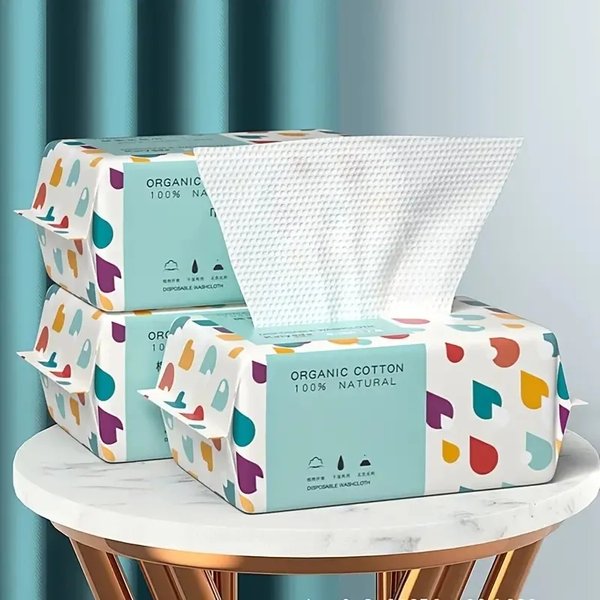 Serviette jetable épaisse 100% coton pour le visage, 100 pièces, lingettes démaquillantes douces, nettoyant à sec, pour les soins de la peau