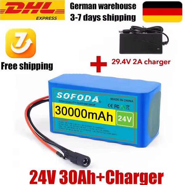 Hochleistungs-Lithiumbatterie 7S3P 24V 50Ah für Rollstühle, 18650 50000mAh wiederaufladbarer Akku mit 29,4V 2A Schnellladegerät