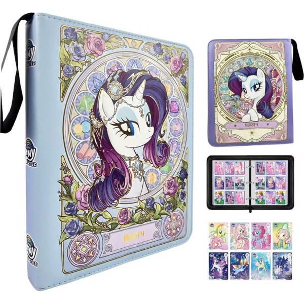 400 szt./900 szt. Album na karty My Little Pony, segregator na 4/9 kart, kolekcja, zapinany na zamek, podwójna kieszeń, segregator na karty.
