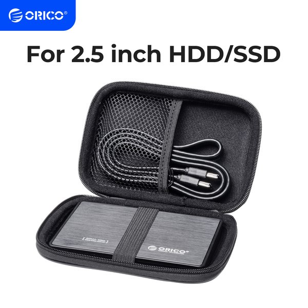 ORICO 2,5-Zoll-HDD-Box-Tasche, tragbare Festplatten-Tasche für externe tragbare HDD-HDD-HDD-Box, Aufbewahrungsschutz, Schwarz/Rot/Blau