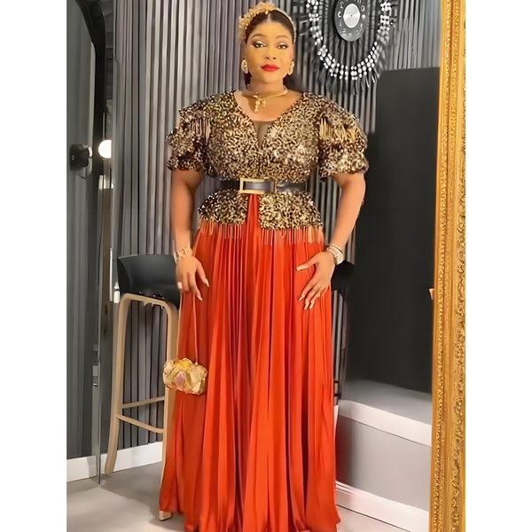 Robes Africaines Élégantes pour Femmes, Robe de Soirée Longue de Luxe à Paillettes, Grande Taille, Robe de Mariage Turque, Nouvelle Collection 2026 Vêtements pour Femmes