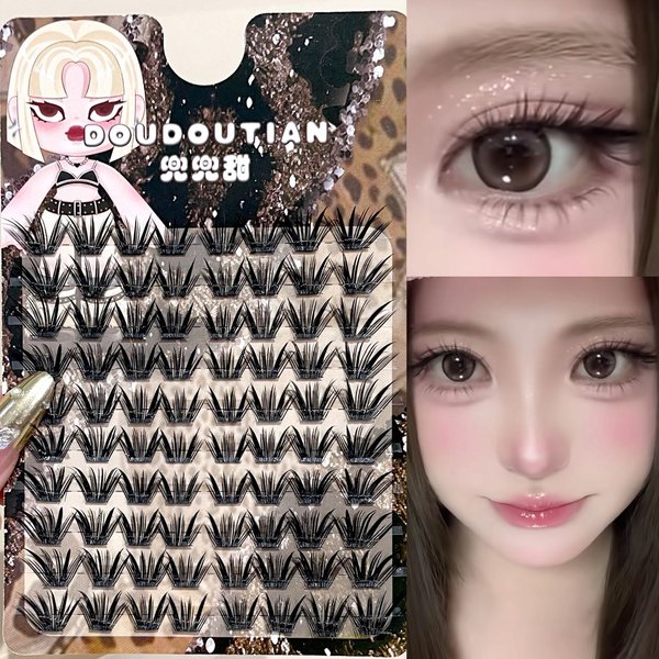 Doudoutian Neue Chinesische Segmentierte Wimpern Fein Geschichtet Unsichtbares Weiches Band Leicht Komfortabel Orientalisch Täglich Anfänger Make-up