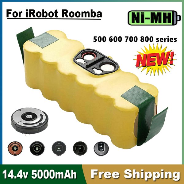 Batterie 14,4 V 5000 mAh pour les modèles iRobot 500, 600, 700, 800, 900, ainsi que pour les modèles iRobot Roomba 14,4 V 620, 650, 770, 780, 580.