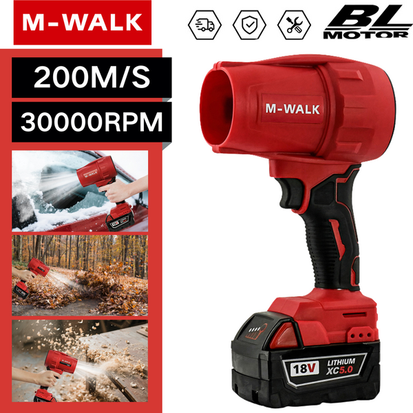 M-WALK Elektrischer Turbojet-Lüfter 30000 U/min Superstarker Windstrom Auto-Staubentfernungsgerät für Milwaukee 18V Batterie Pinsblower
