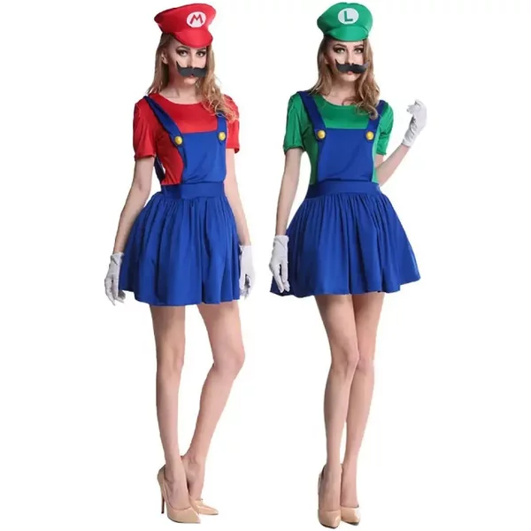 Déguisement hommes Luigi Deluxe adulte Costume Super frères Costume Cosplay déguisement tenue Halloween femmes avec chapeau et moustache