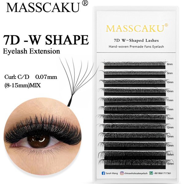 MASSCAKU floraison automatique forme W Bloom 3D 4D 5D 6D 7D 8D ventilateurs préfabriqués Extensions de cils cils individuels doux naturels