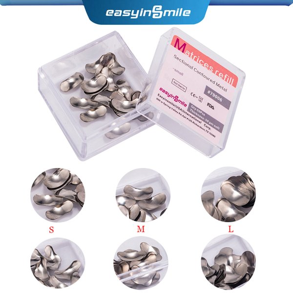 50pcs Dental Matrix Band Sectional Contoured Matrices Refill Wedges Metal Stainless Steel High Quality