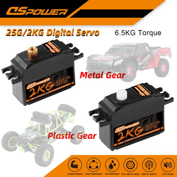 DSpower 25G Digitale Servos mit Metallgetriebe, wasserdichter Motorservo für 144001 12428 12423 Mn99s Mn86 1/12 RC Auto, Hubschrauber, Flugzeug, Boot