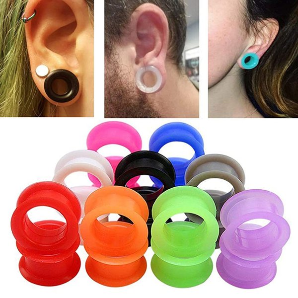 1 paire 3-48mm Bouchons D'oreille En Silicone Et Tunnels Piercing Expander Piercing Tunnel oreille Tunnels Civières Bouchon orei