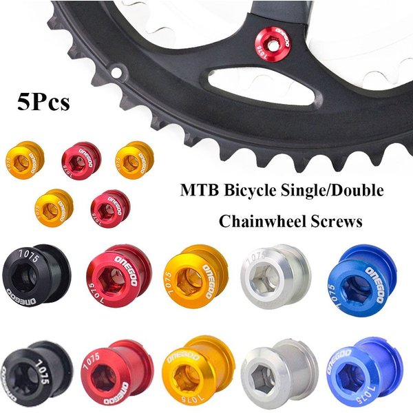 5Pcs MTB Bicycle Single/Double Chainwheel Screws Cycling Wheel Bolt Alloy 7075 6.5mm Road Bike Disc Screws for Crankset Parts
