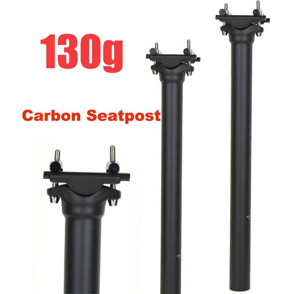 Tige de selle de vélo en Fiber de carbone T800, Tube de selle de route/montage, pièces de vélo 27.2/31.6*300/350/400mm, vis en titane 125g