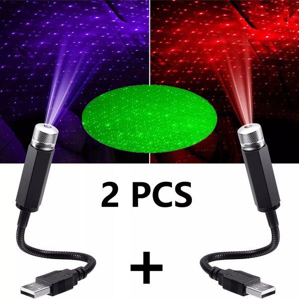 2X Romantyczna lampka nocna LED Starry Sky 5V Zasilana przez USB Lampa projektora Galaxy Star do dekoracji sufitu w pokoju na dachu samochodu Plug and Play