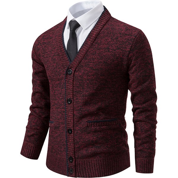 Men's knitted cardigan casual V-neck autumn and winter new sweater coat