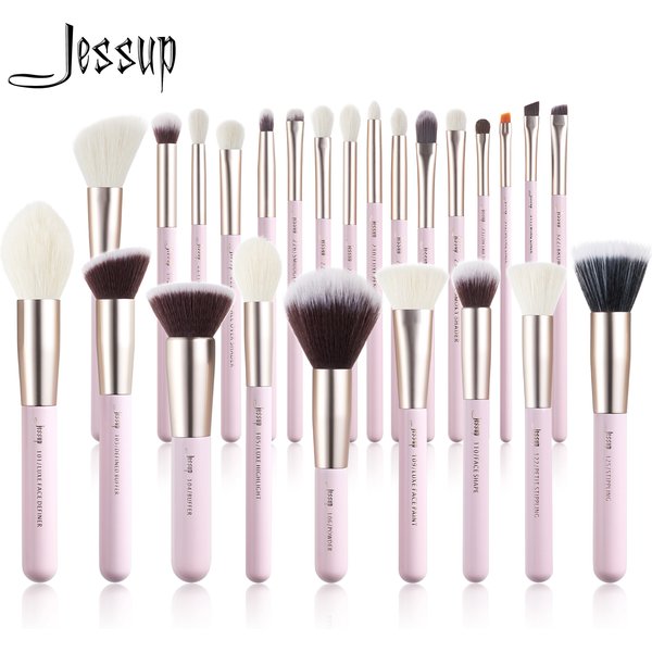 Jessup Makeup Brushes Set 15-25pcs Natural-Synthetic Foundation Powder Highlighter Eyeshadow Brush Pedzle do Makijazu T290