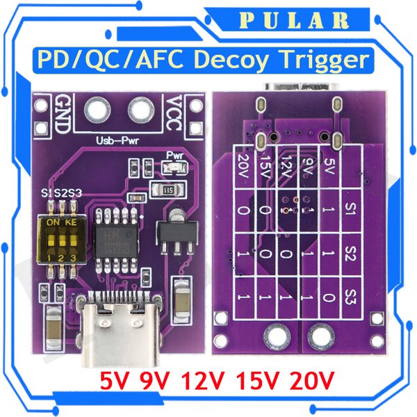 Typ-C QC AFC PD2.0 PD3.0 zu DC Spoof Scam Schnellladung Trigger Polling Detektor USB-PD Notebook Netzteil ändern Board Modul
