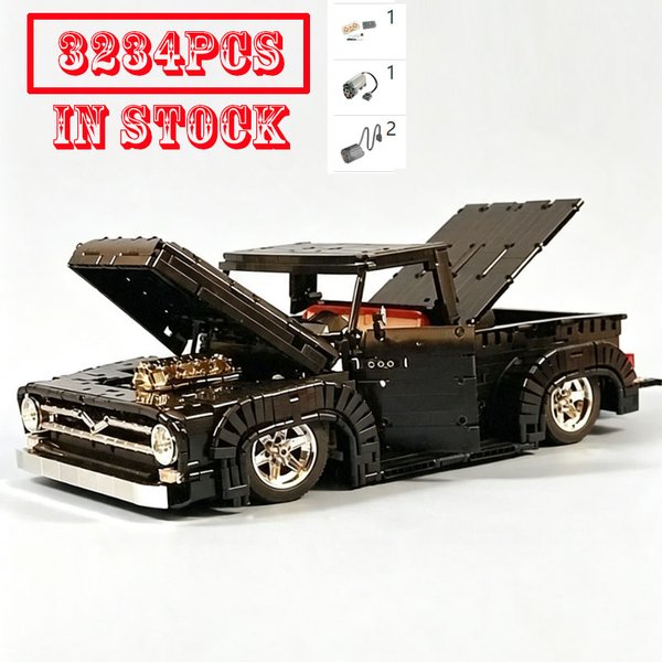 MOC‑37562 3234 pièces Technic Classic Retro Pickup Truck Blocs de construction Modèle statique de véhicule pick-up Low-Rider