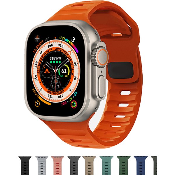 Weiches Silikonarmband für Apple Watch, Ultra 49 mm, 44 mm, 45 mm, 42 mm, 41 mm, 40 mm, 38 mm, Sportarmband, iWatch Series 8, 7, 6, 5, Armband.