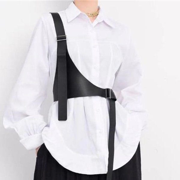 Ceintures de créateur pour femmes, harnais de taille, ceinture de jupe, en cuir PU souple, ceintures de robe, bretelles ajustables, style gothique Harajuku