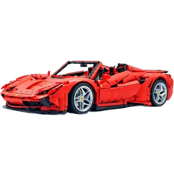 3781PCS Technical 1:8 Scale F8 Red Sports Car Building Blocks Set JD018 City Speed Super Sports Racing Vehicle Model Kit DIY Assembly Bricks Toys Gift for Adults and Boys Home Decoration Collection