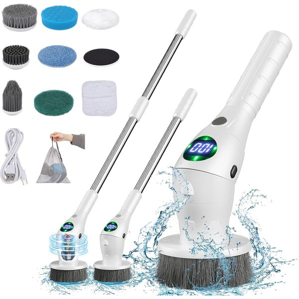 Electric Cleaning Brush 8 in 1 Multifunctional Household Wireless Rotatable Cleaning Brush For Bathroom Kitchen Windows Toilet