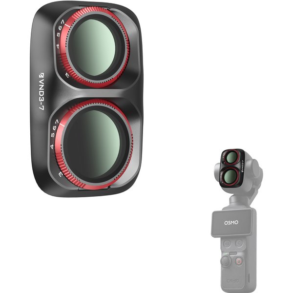 Freewell VND und VNDXMIST 3-7 Stufenfilter für DJI Osmo Pocket 4P & Xtra Muse 2 Pro Kamerazubehör, einstellbare Belichtung