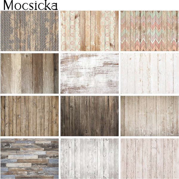 Mocsicka Holzboden Fotografie Hintergrund Neugeborenen Porträt Foto Tapete Gummimatte Weiß Braun Dekorative Requisiten Studio Booth
