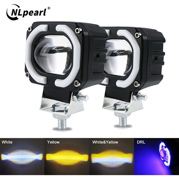 NLpearl-Phare antibrouillard LED portable pour moto, lumière de sauna pour voiture, camion tout-terrain, yeux d'ange, projecteurs de conduite, lumière de bateau, 2 pièces