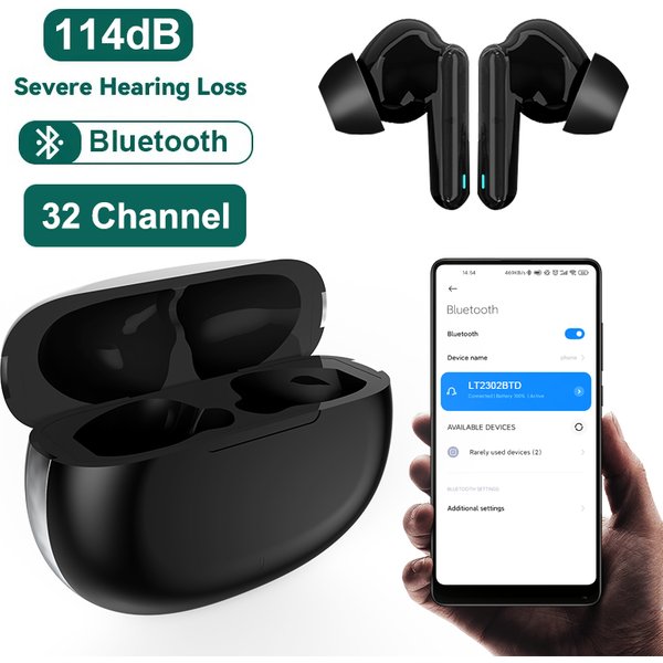 Aides auditives Bluetooth les plus récentes, aides auditives numériques 32 canaux, amplificateur de son clair avec suppression du bruit, Audifonos