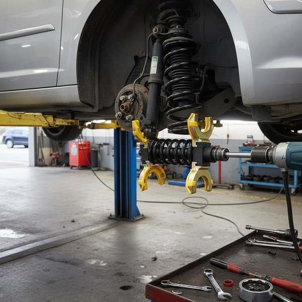 Federspanner-Set – Federbeinspanner kompatibel mit 22 mm Stecknuss, universeller Federspanner, 4500 kg Tragkraft, professioneller Kfz-Federspanner, Stoßdämpferwerkzeug, Federbeine