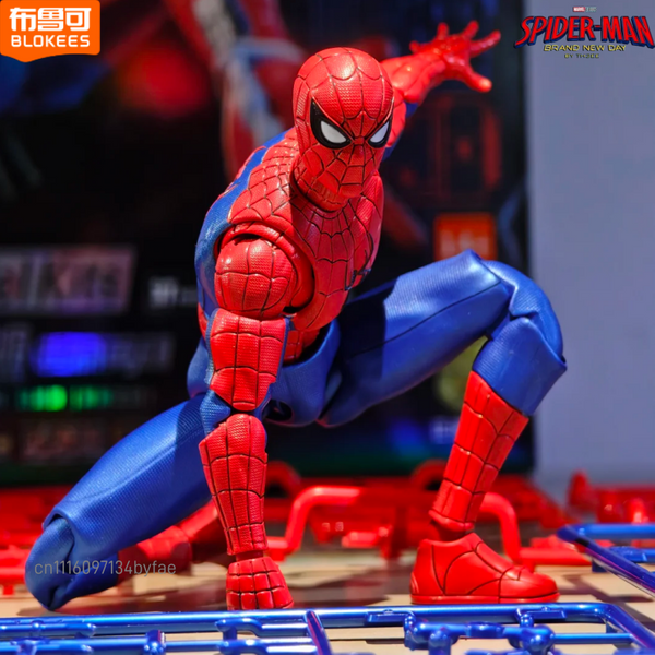 BLOKEES Neue Spider-Man-Figur: Brandneue „Day Brick“-Figur, „Beyond Edition“, Erstausgabe, zusammengebautes Modell, dekoratives Figurenobjekt, Geschenk.