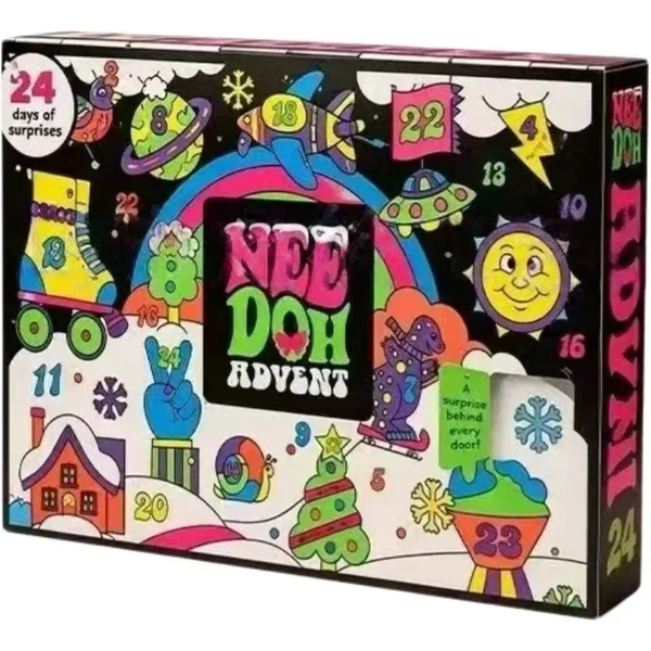 Calendrier de l'Avent NeeDoh 2026, poupée anti-stress 3D en PVC, calendrier de compte à rebours de Noël, boîte surprise, jouet anti-stress, cadeau de vacances du Nouvel An