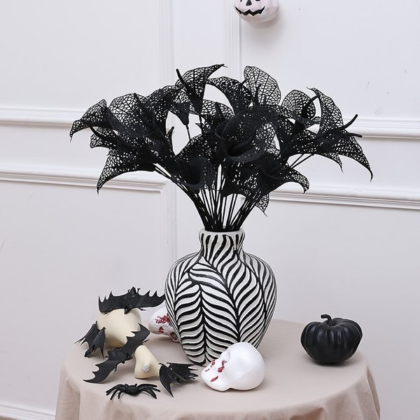 2PCS Simulation Blume Halloween M esh Blume Taro Zweig Hause Dekoration Halloween Dekoration13262_X2