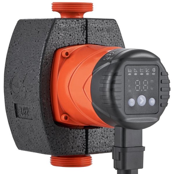 Warmwasser-Zirkulationspumpe, Energieeffizient, Hocheffiziente Heizpumpe, ECM-Permanentmagnetmotor, 220V, 45W, 60L/min Max. Durchflussrate, max. 6M. Lieferkopf, 3,81 cm Gewindeanschluss, 5
