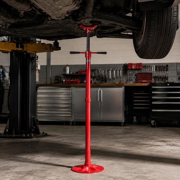 Unterbau-Stützständer, Tragfähigkeit 1/2 Ton (1102 Lbs), Unterbau-Wagenheberständer, Hubhöhe von 54,02" bis 83,86", auf Lager montierter Drehgriff, selbstsichernde Gewindeschraube, Stützt