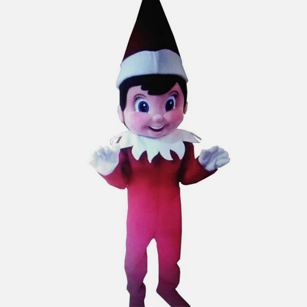 New Adult Hot Sale LOVE Festival Dress Red Elf Boy Mascot Costume Christmas Fancy Dress Halloween Mascot Costume Free Ship