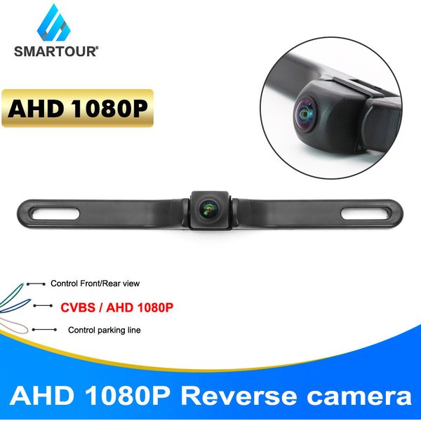 Smartour 180 Degree Fisheye Lens HD Car Rear Front View Reverse Backup Camera License Plate Frame Night Vision