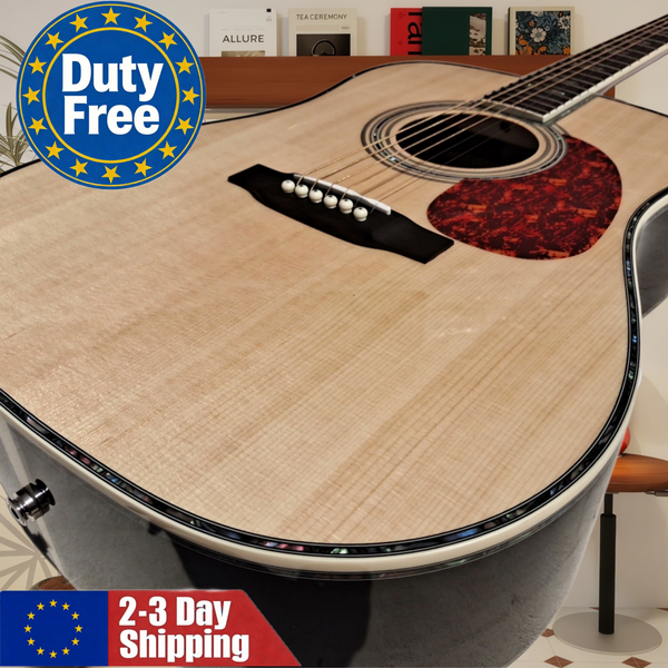 Deutsches Lager Gelber Palisanderhals Folk-Gitarre Einfaches Klassisches Design Geeignet für Anfänger oder Fortgeschrittene Lernende