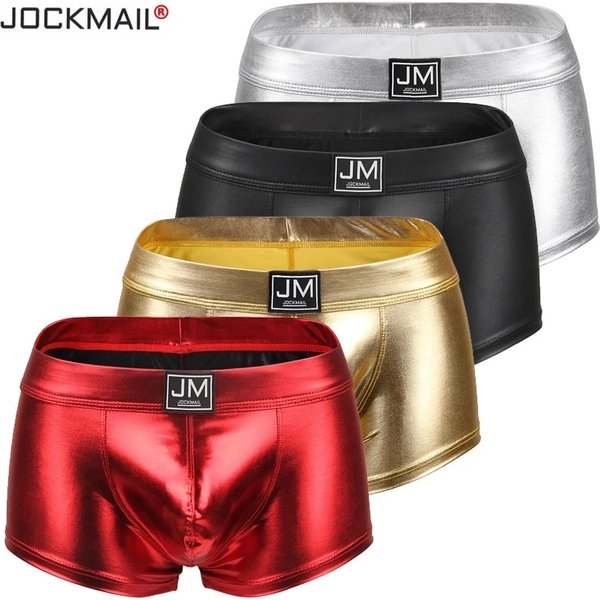 Mens Underwear Boxers Brief Sexy Male Underwear PU Leather Underpants Man Swim Trunk Men Underwear Boxer Shorts