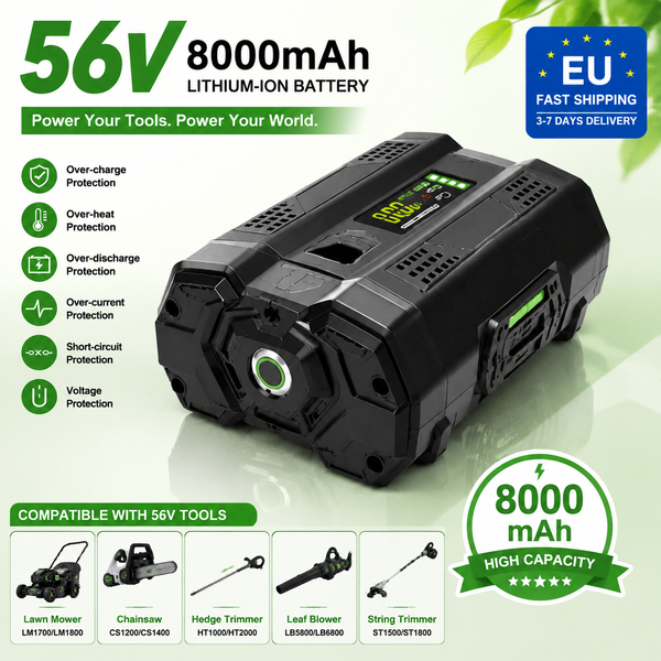 8000mAh High Capacity 56V Lithium Ion Battery Pack for BA1400 BA2800 BA2800T BA4200 BA4200T 56V Garden Power Tools, Rechargeable Replacement Battery with Smart BMS Safety System, Stable Performance,