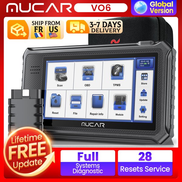 MUCAR VO6 Professionelles Auto-Diagnosegerät Vollsystem-Diagnose 28 Reset-Funktionen Lebenslange Kostenlose Updates OBD2-Scanner Auto VIN-Code-Lesegerät