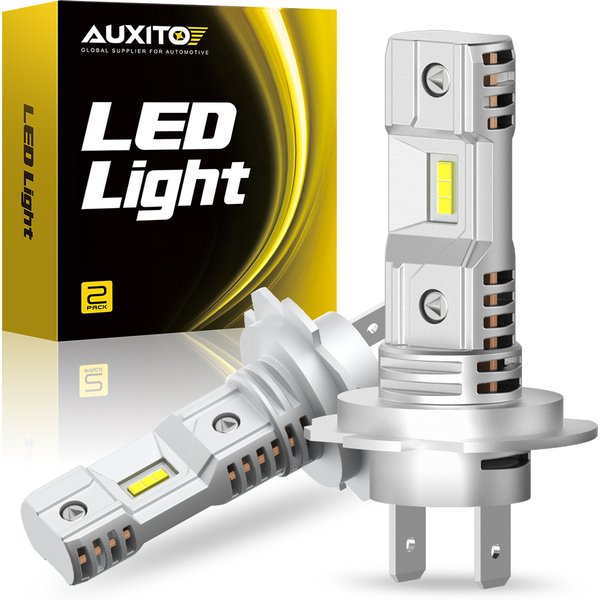 AUXITO 2 pièces H7 LED ampoule CSP puce phare sans ventilateur Super blanc lumineux 12V 1:1 Mini conception H7 mince LED lampe frontale de voiture 360 degrés
