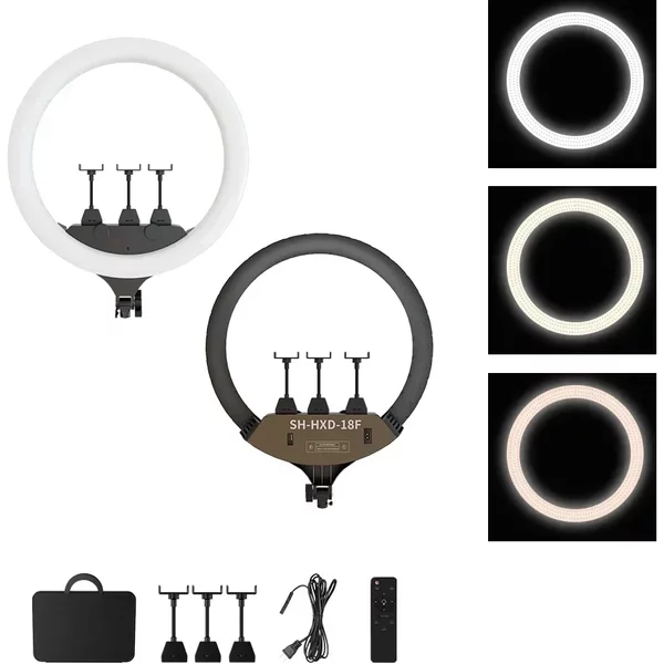 18-Zoll-Ringlicht 18F 9 Stile zur Auswahl NEU 45CM / Großes Ringlicht 18 Zoll Selfie LED-Videoleuchte mit Stativ und Handyhalterung für YouTube Live, Licht, Foto und Fotostudio