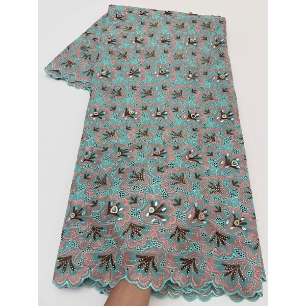 Tissu en dentelle de voile suisse, coton africain de haute qualité pour robes de soirée pour femmes, motif de pierres nigérianes, matière de couture