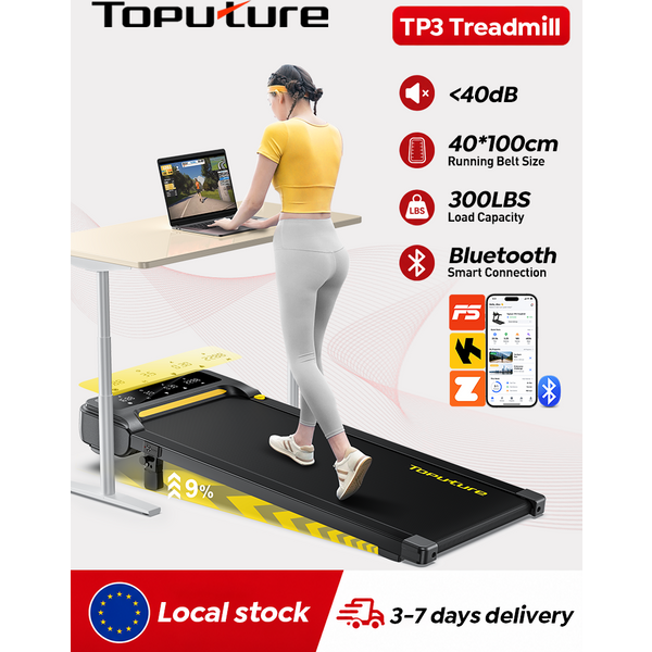 Toputure TP3 Laufband Gehpad 10km/h 2,5PS 9% Steigung 40*100cm Lauffläche 300LBS Tragkraft Smart-Steuerung Indoor Heim-Fitness-Trainingsgerät