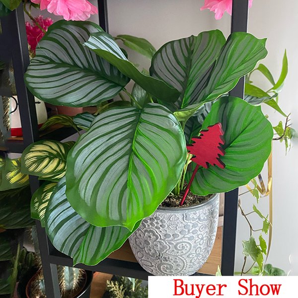 Branche de plante artificielle Monstera tropicale, faux cuir chevelu de tortue, sans pot, palmier en plastique, décoration murale pour la maison et le jardin, 30 cm, 43cm